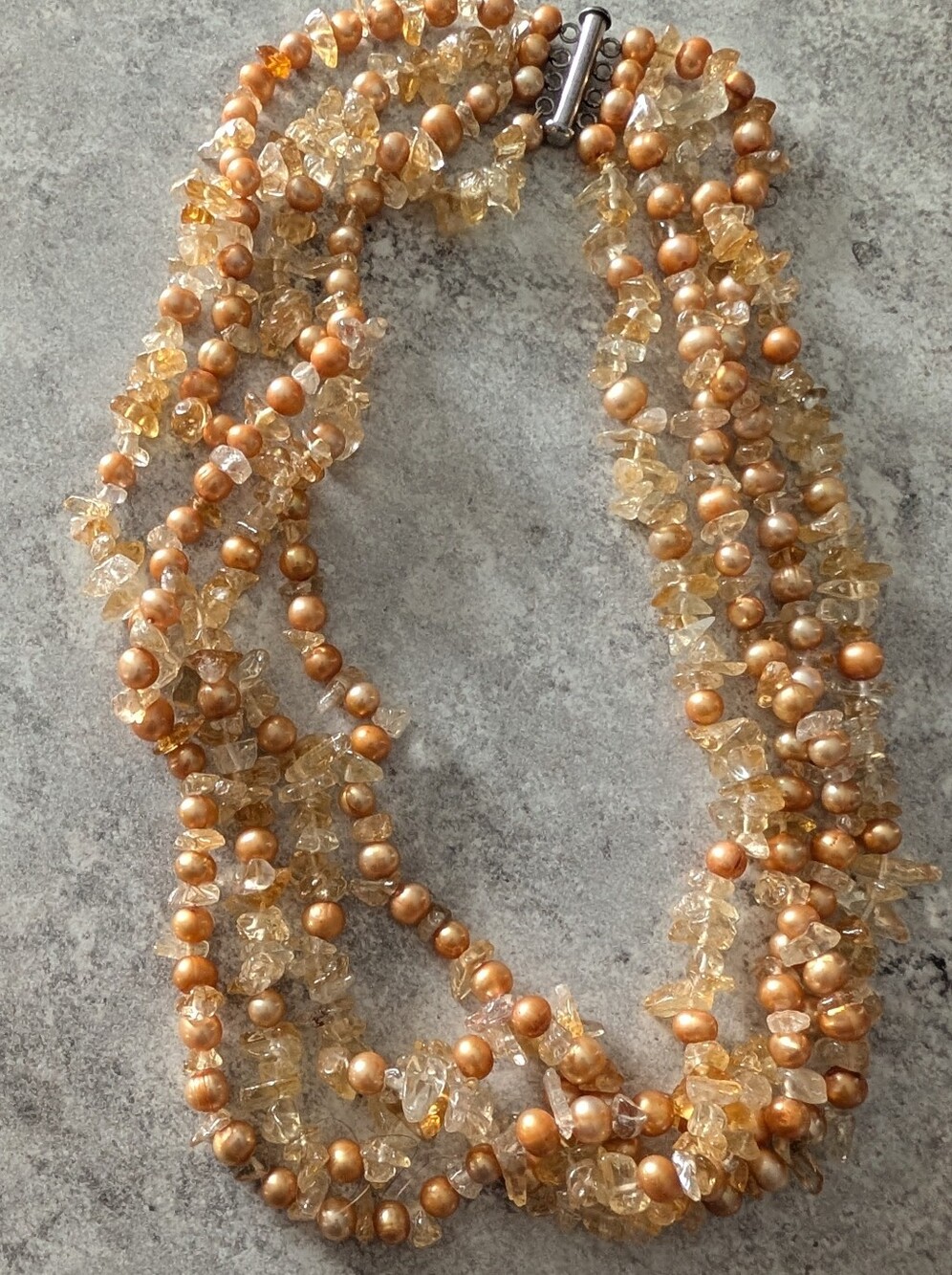 Ross Simons Multi-Strand Pearl & Citrine Neckace